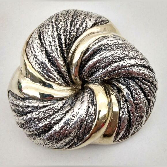 N.S Bar-On Brooch Pendant Gold Tone Silver Vintage Jewelry - Picture 16 of 16